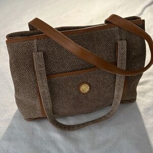 Pierre Balmain Animal Print Canvas Leather Brown Shoulder Bag Purse Vintage